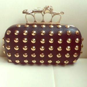 Black Gold-Studded Clutch