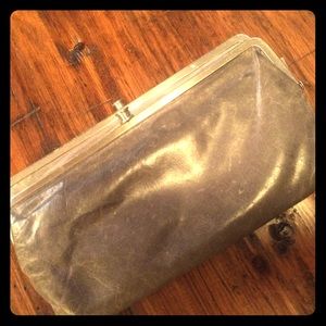 Hobo wallet in Gray leather