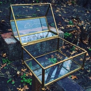 Glass Jewelry or Makeup Box