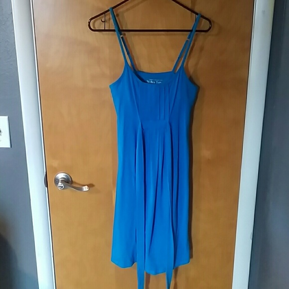 Blue sundress with bra top built in