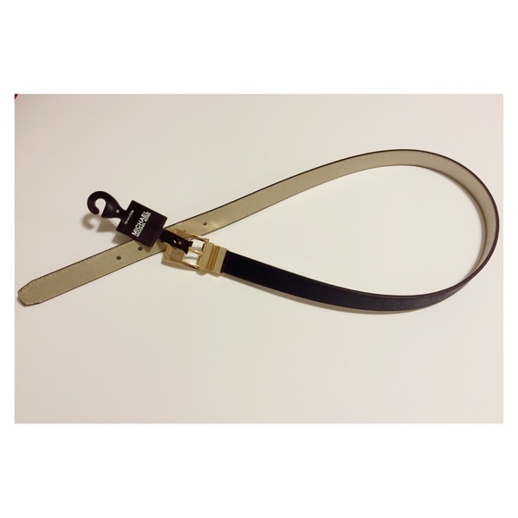 NWT MK reversible brown and gold belt