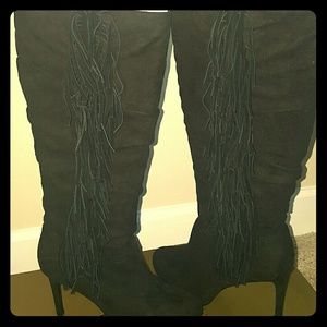 Suede Fringe Boots
