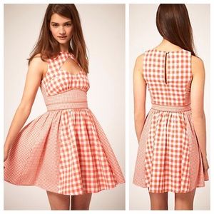 ASOS gingham check pinup cut skater dress