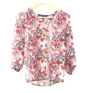 Zara chiffon floral top