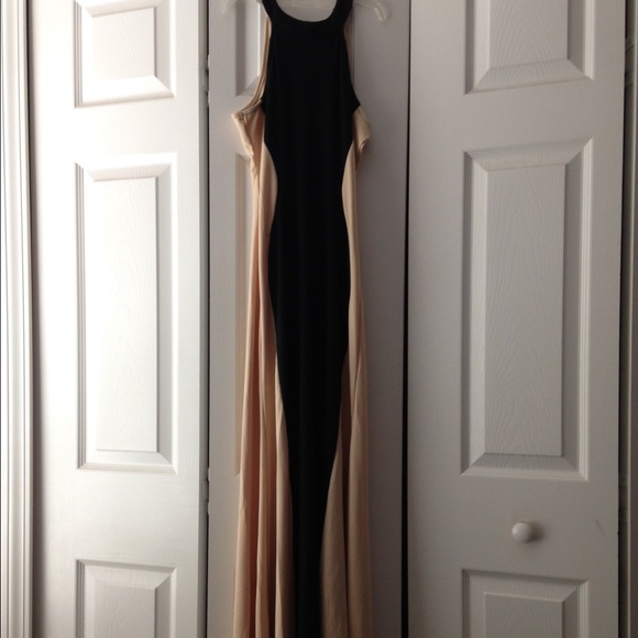 Black and Tan evening gown/ prom dress
