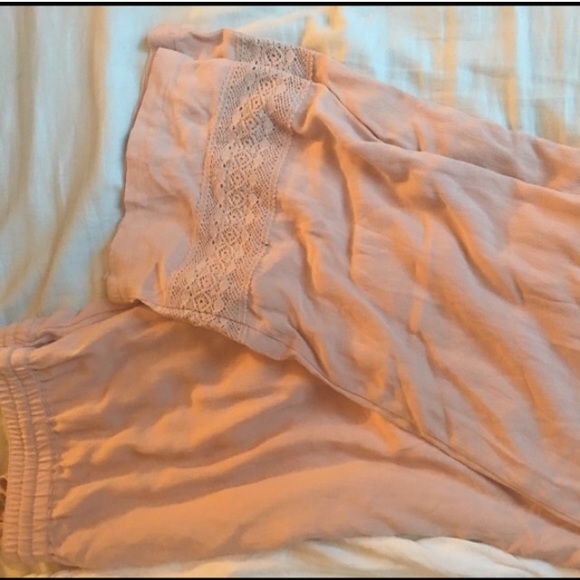 Pink beach palazzo style pants
