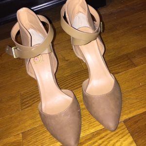 beige shoes with strap