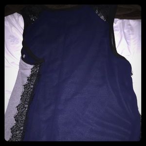 Gray and Blue Sheer Lace Tank Top