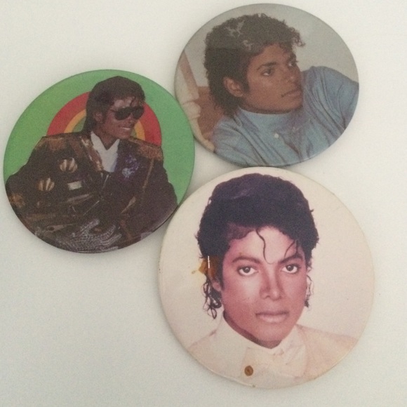 All 3 Vintage Michael Jackson pins circa 1984