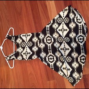 Black & white Aztec Skater Dress