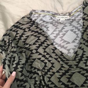 Olive green patterned Billabong shirt