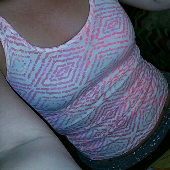 Patterned boyfriend racerback tank