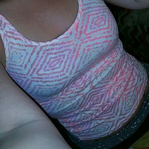 Patterned boyfriend racerback tank