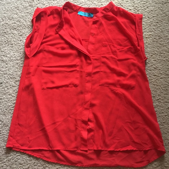 Sheer short sleeve blouse