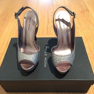 Pelle Moda Gleam Glitter Evening Sandal 5.5
