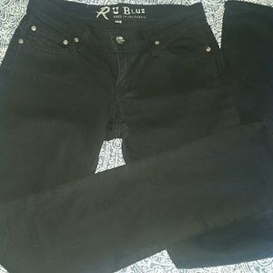 Black skinny jeans R U Blue 26 with 34 inseam long