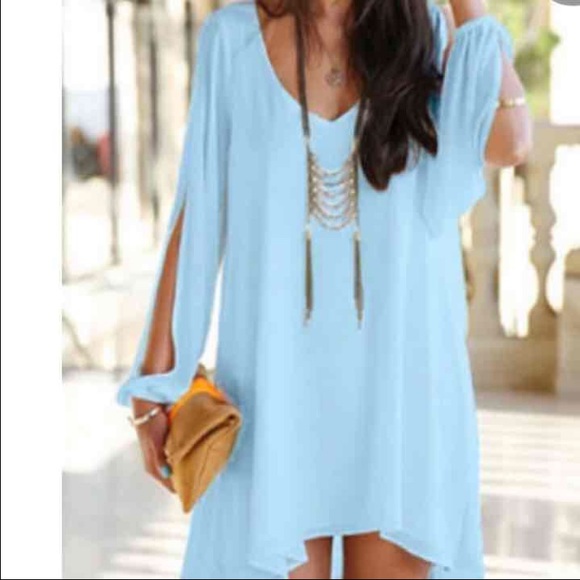 Blue dress with slits