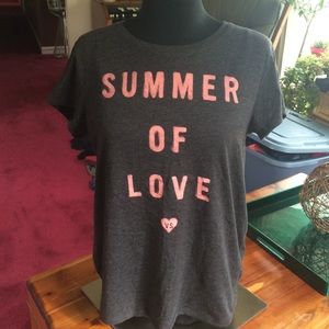 Victoria's Secret Tee Charcoal Gray and Pink S