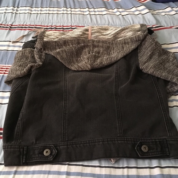 Jean/ fabric hooded jacket - Picture 3 of 4