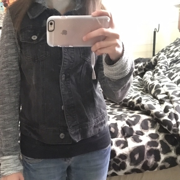 Jean/ fabric hooded jacket - Picture 4 of 4