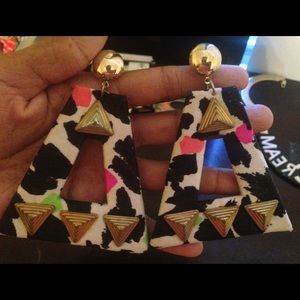 Badacious funky cow print earrings