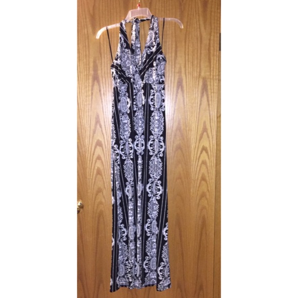 Black and white maxi dress