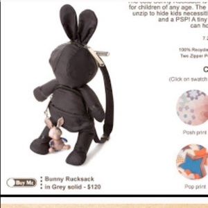 NWT Stella McCartney bunny rucksack- dark grey