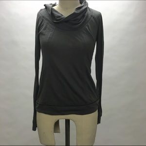 Alo Yoga Sheer Slate Gray Cowl athletic top XS