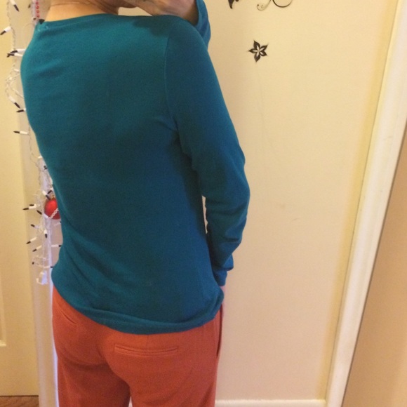 J.Crew long sleeve blue/green long sleeve t shirt - Picture 2 of 4