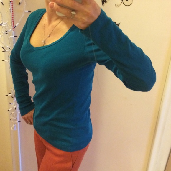 J.Crew long sleeve blue/green long sleeve t shirt - Picture 4 of 4