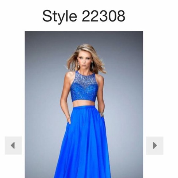 Blue la femme two piece prom dress!