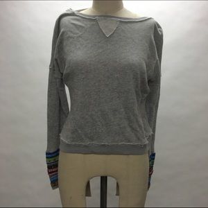 Eyeshadow oversized heather gray beaded sweater S