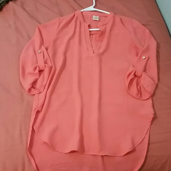 Sheer Coral Blouse