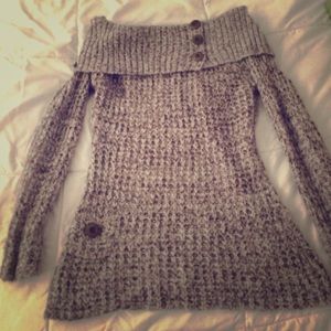 Off the shoulder crocheted sweater