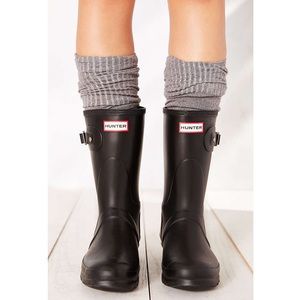 Short Matte Black Hunter Rain Boots