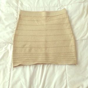 Gold mini skirt