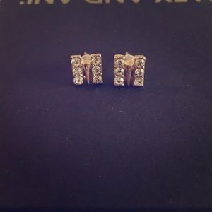 Gold rhinestone earrings