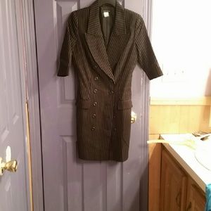 Sexy pinstripe jacket dress black and white sz 2