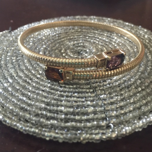 Simple Little Bracelet Purple And Brown Stones