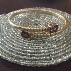 Simple Little Bracelet Purple And Brown Stones