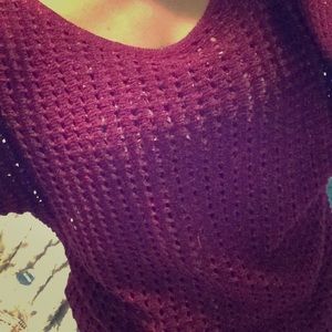 Shimmering plum sweater. Perfect for the holiday's