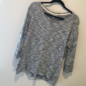 LOFT lightweight black and white sweater