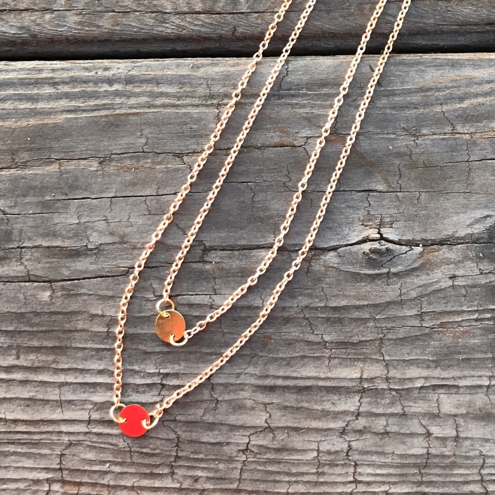 Double Plated Dainty Layered Necklace - Picture 3 of 5