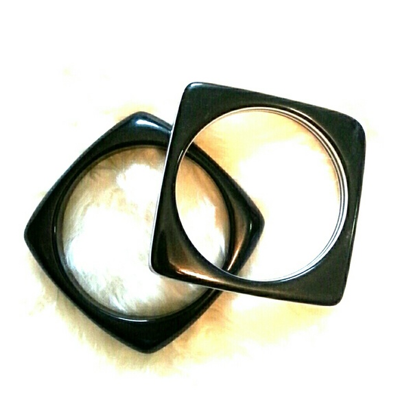 Square Black Bracelet Bangles Set