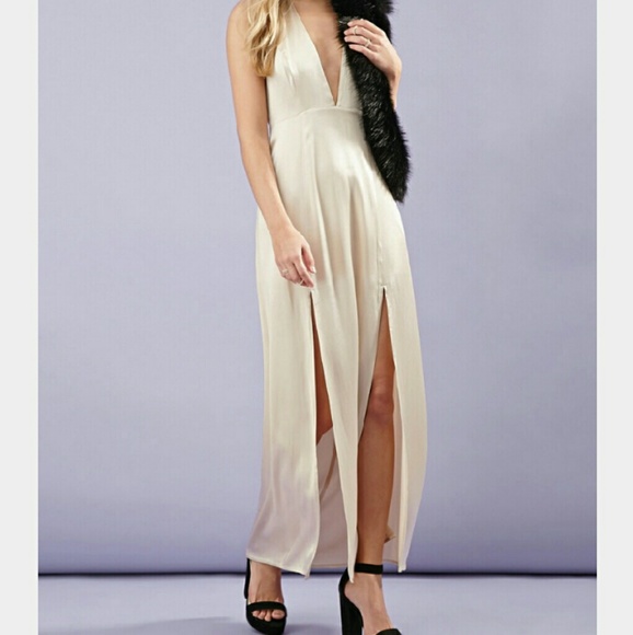 F21 Special Collection Champagne Evening Dress