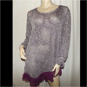 Plus Size Embellished Tunic Sweater 2X