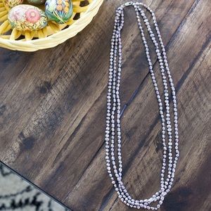 💜 three strand real pearl necklace