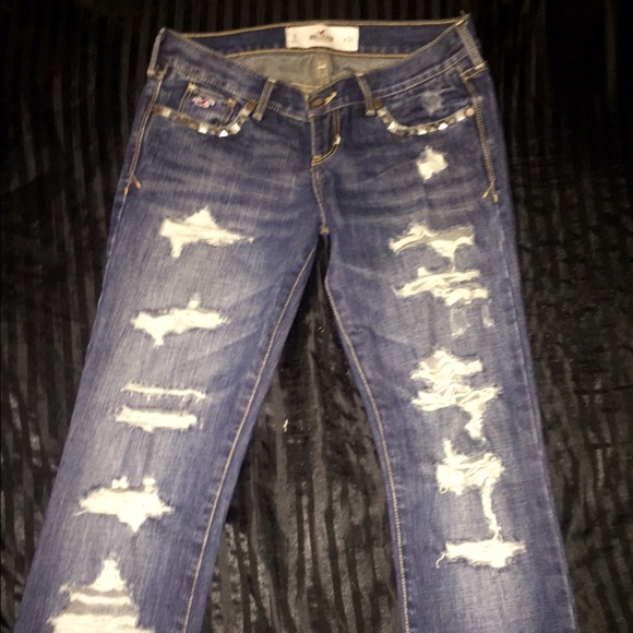 Distressed Hollister Straight Leg Jeans