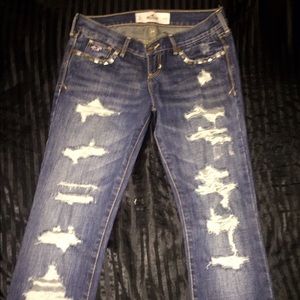 Distressed Hollister Straight Leg Jeans