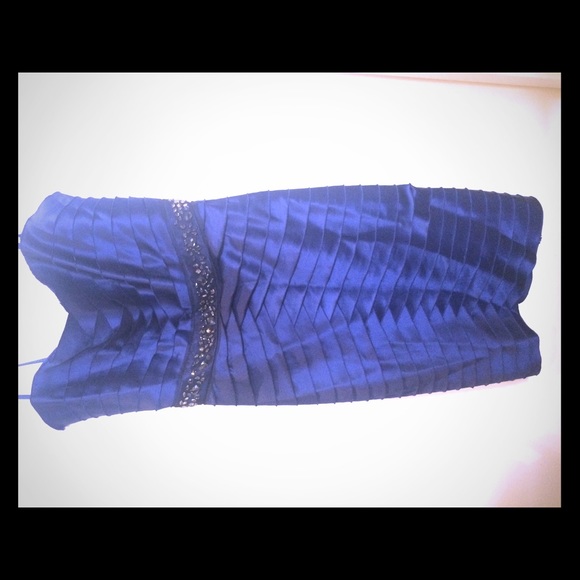 Bcbg blue strapless dress